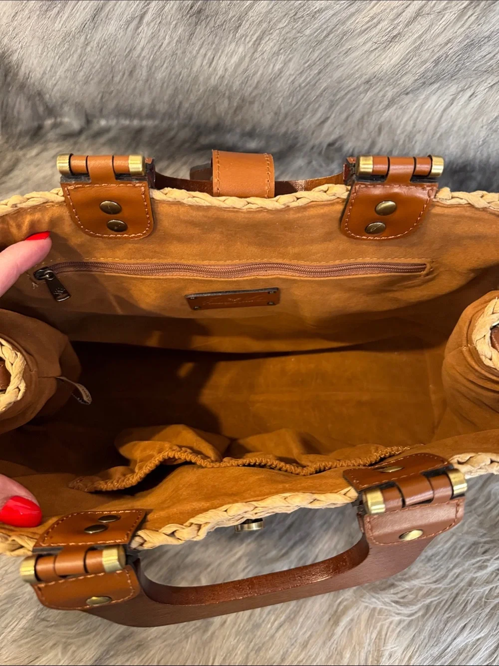 Patricia Nash Tote with Brown Leather Trim
